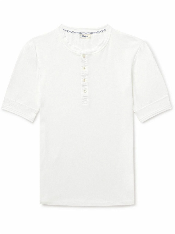 Photo: Schiesser - Karl Heinz Organic Cotton-Jersey Henley T-Shirt - White