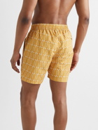 Frescobol Carioca - Slim-Fit Mid-Length Printed Swim Shorts - Yellow