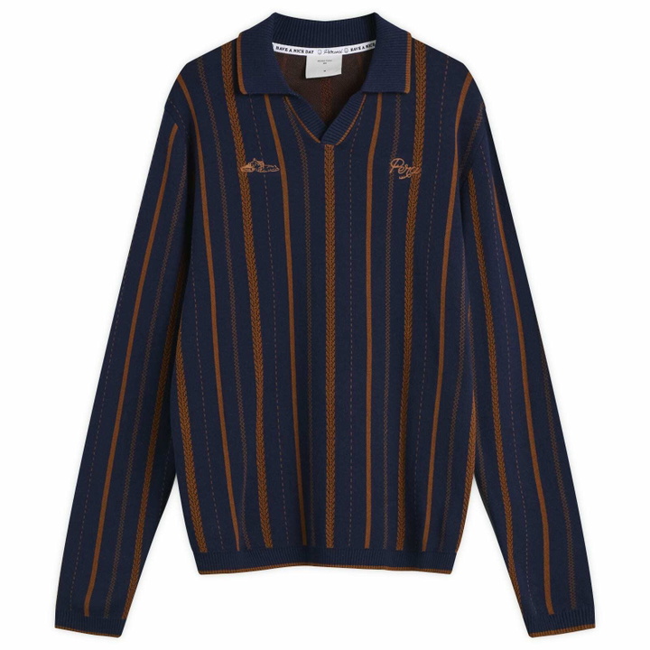 Photo: Percival Men's Citation Knitted Football Shirt in Navy