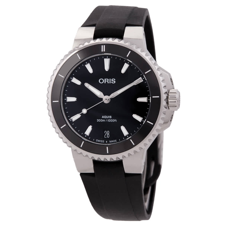 Photo: Oris Aquis Date Automatic Black Dial Ladies Watch 01 733 7792 4154-07 4 19 64FC