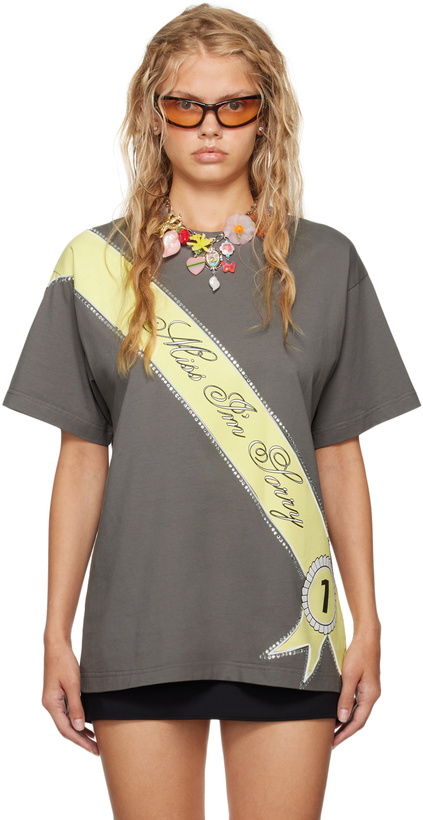 Photo: I'm Sorry by Petra Collins SSENSE Exclusive Gray Mimi Wade Edition Oversized T-Shirt