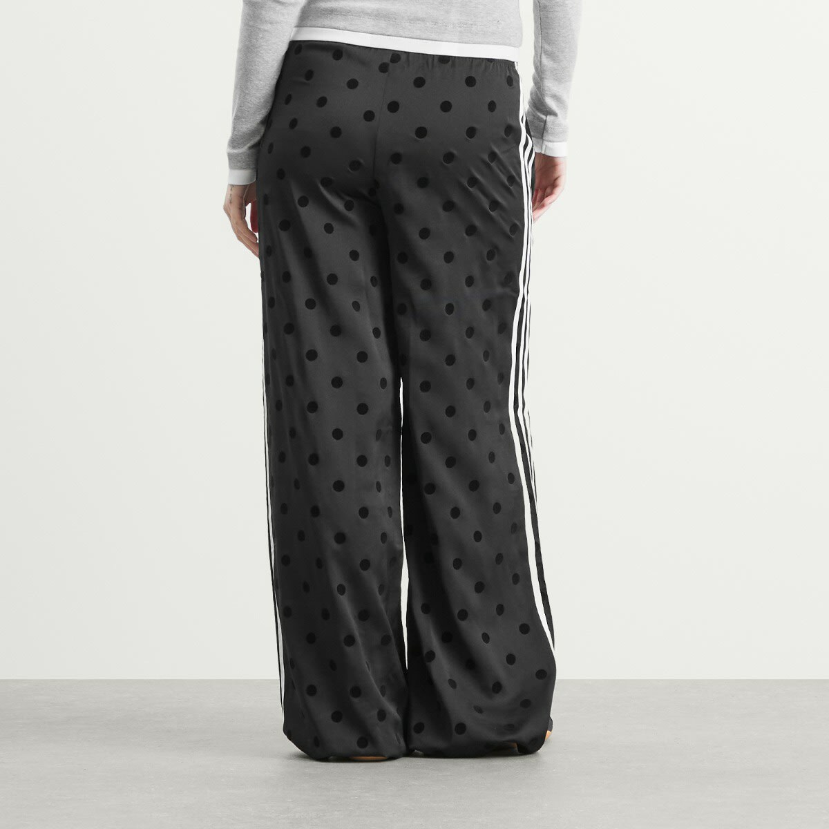 Adidas Women's Polka Dot Firebird Wide Trackpants in Black