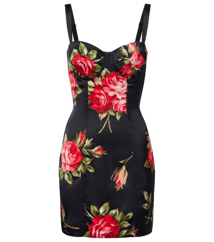 knee length dresses for ladies Dolce & Gabbana Two-Tone Floral Lace Mini Dress main image 0