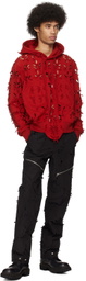 Juntae Kim Red Slashed Hoodie