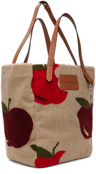 JW Anderson Beige & Red Apple Motif Belt Tote