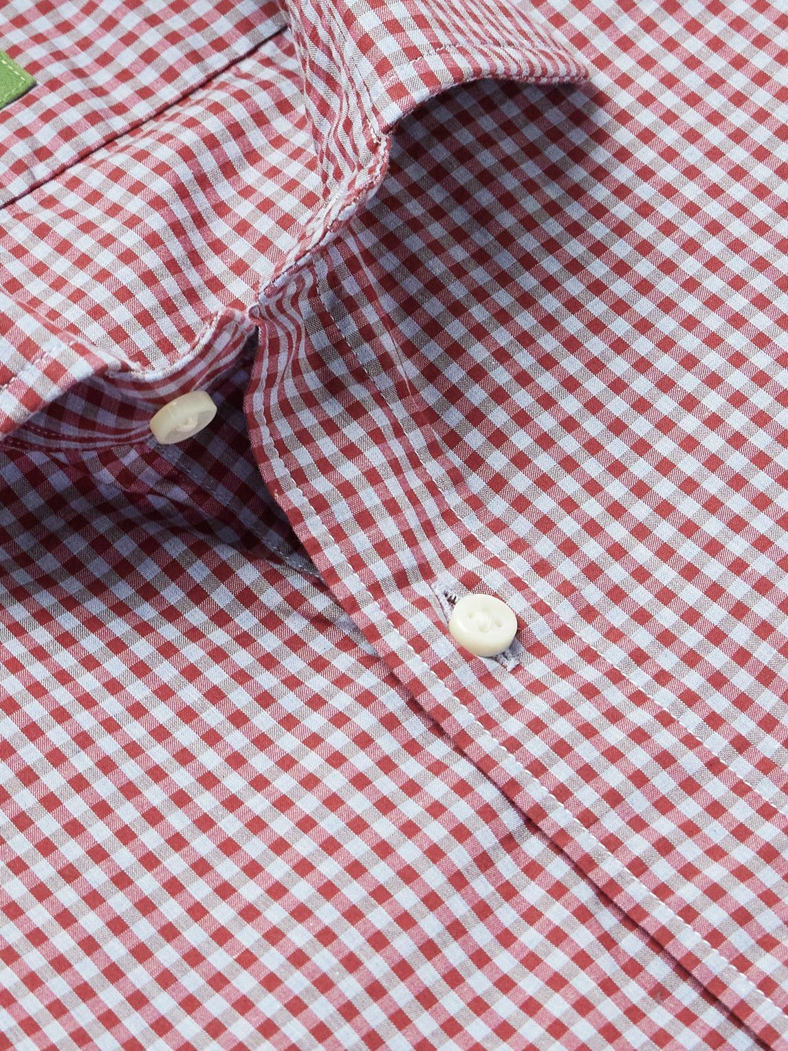 Sid Mashburn - Gingham Cotton-Poplin Shirt - Red