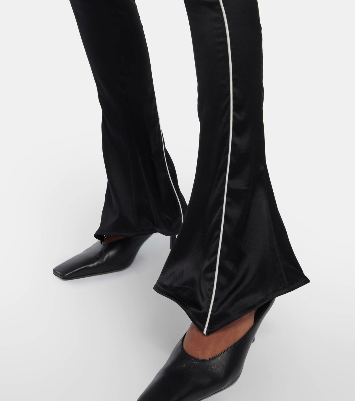 Didu Low-rise flared silk satin pants