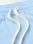Casablanca - Maison De Reve Straight-Leg Logo-Embroidered Cotton-Jersey Shorts - Blue