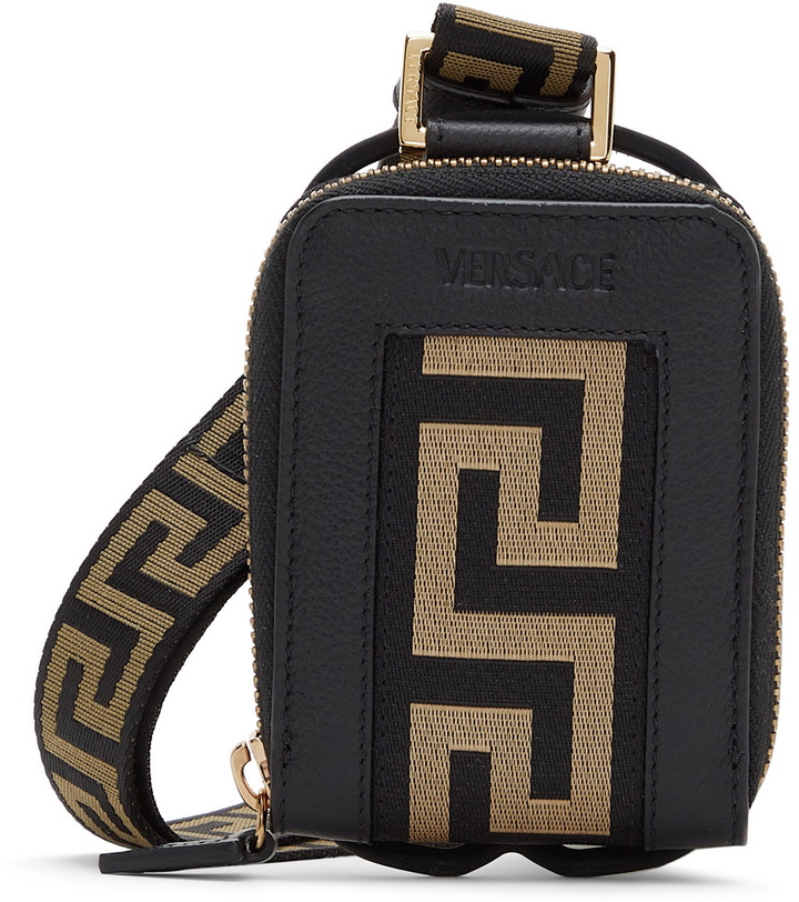 Photo: Versace Black Greca Ribbon Mini Pouch