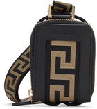 Versace Black Greca Ribbon Mini Pouch