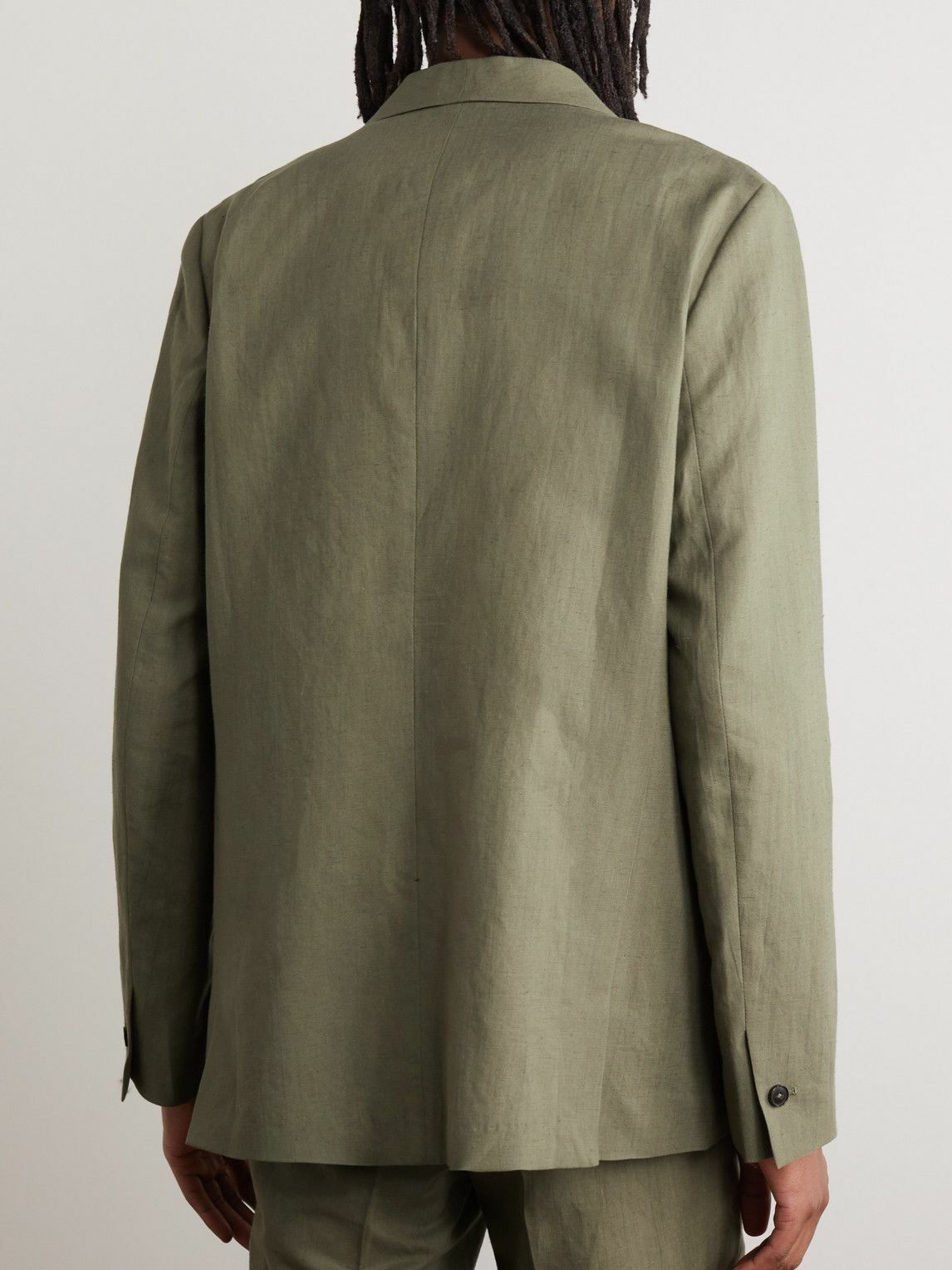 A Kind Of Guise - Shinji Cotton and Linen-Blend Blazer - Green