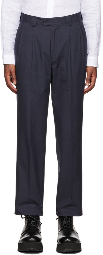 Photo: Paul Smith Navy Pleated Trousers