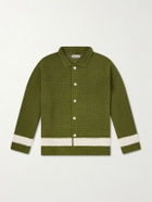 BODE - Marsh Striped Crocheted Cotton Shirt - Green