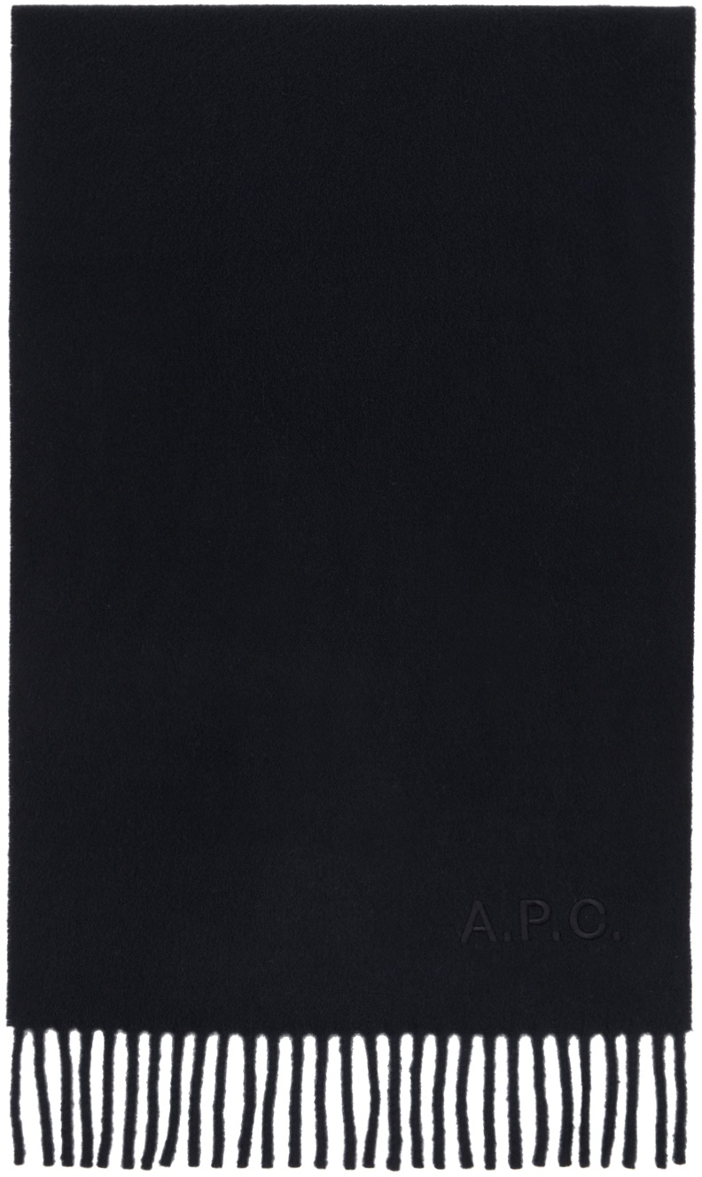Photo: A.P.C. Navy Ambroise Embroidered Scarf