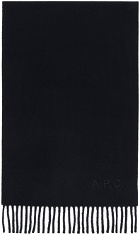 A.P.C. Navy Ambroise Embroidered Scarf