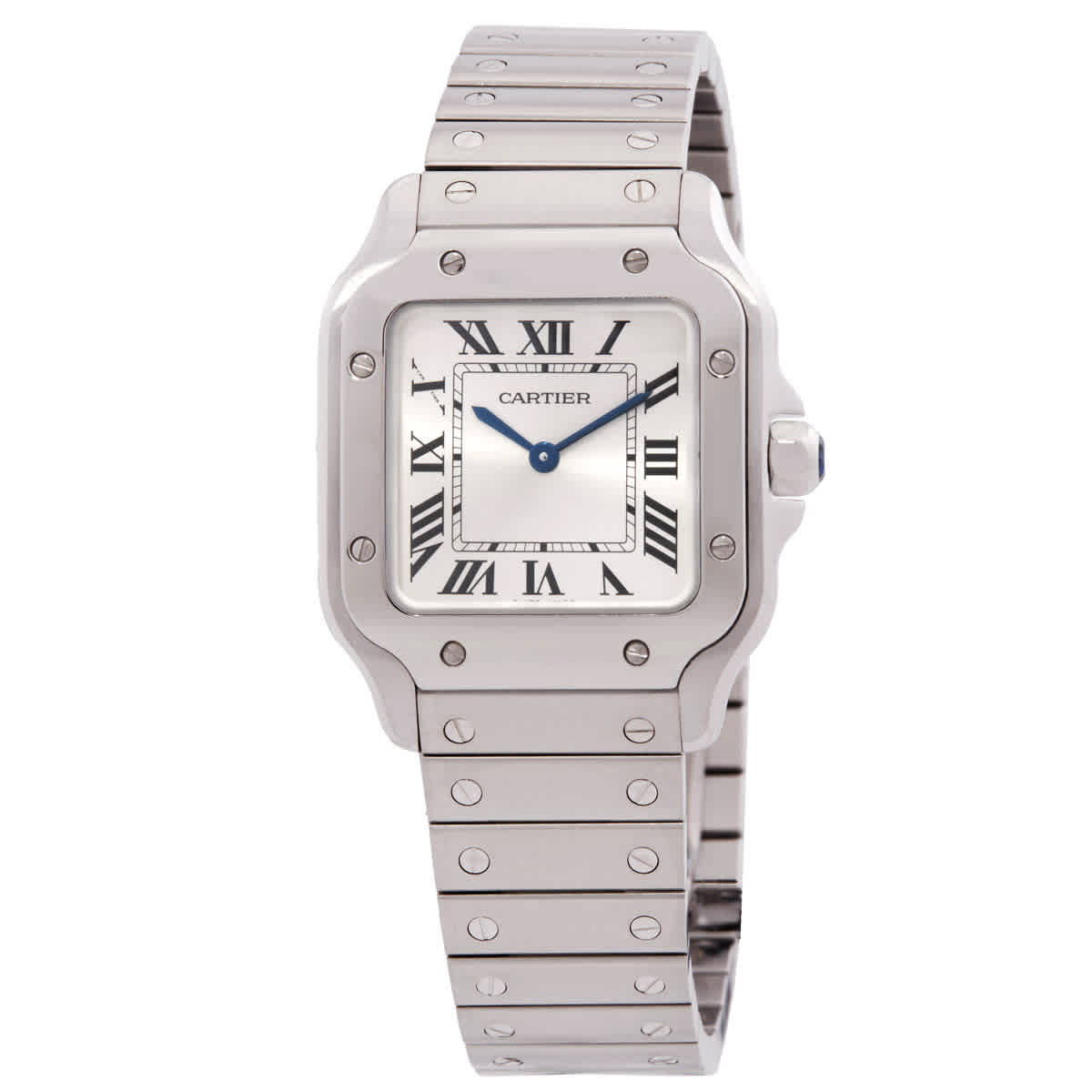 Cartier Santos Small Model Quartz Silver Dial Watch WSSA0082
