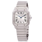 Cartier Santos Small Model Quartz Silver Dial Watch WSSA0082