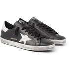 Golden Goose - Superstar Distressed Leather Sneakers - Black