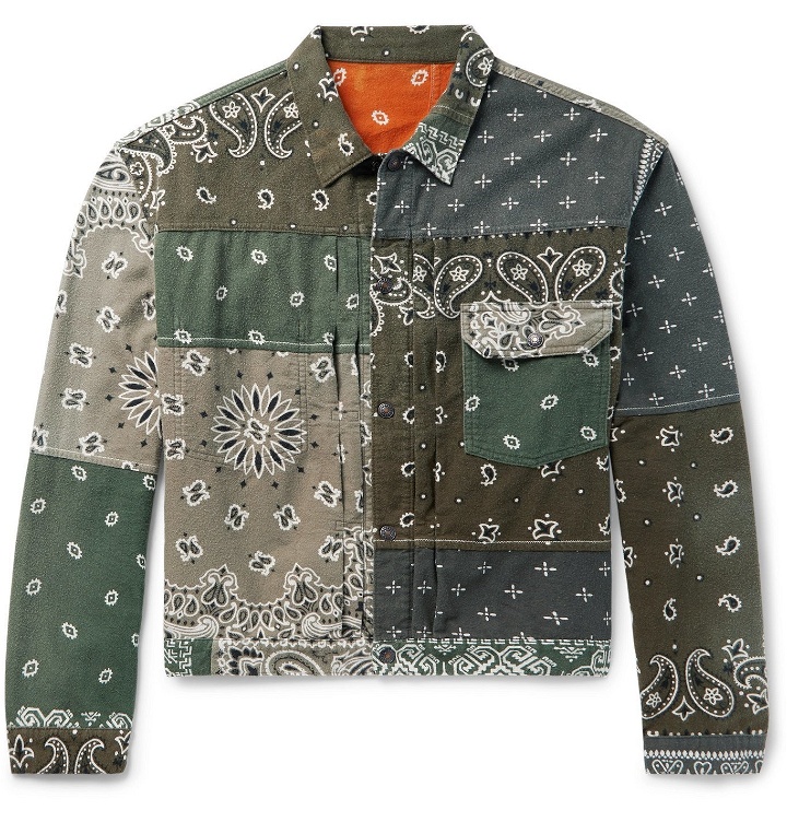 Photo: KAPITAL - Reversible Patchwork Bandana-Print Cotton-Flannel Overshirt - Green