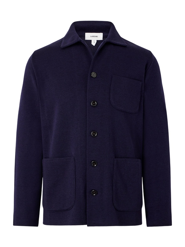 Photo: Lardini - Virgin Wool Cardigan - Blue