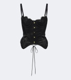 Maria Lucia Hohan Samya lace-trimmed satin bustier top