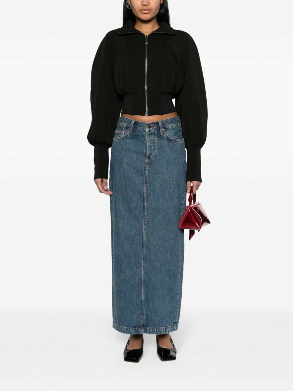 GAUGE81 Black Tabora Cropped Bomber Jacket