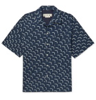 Marni - Convertible-Collar Printed Cotton Shirt - Blue