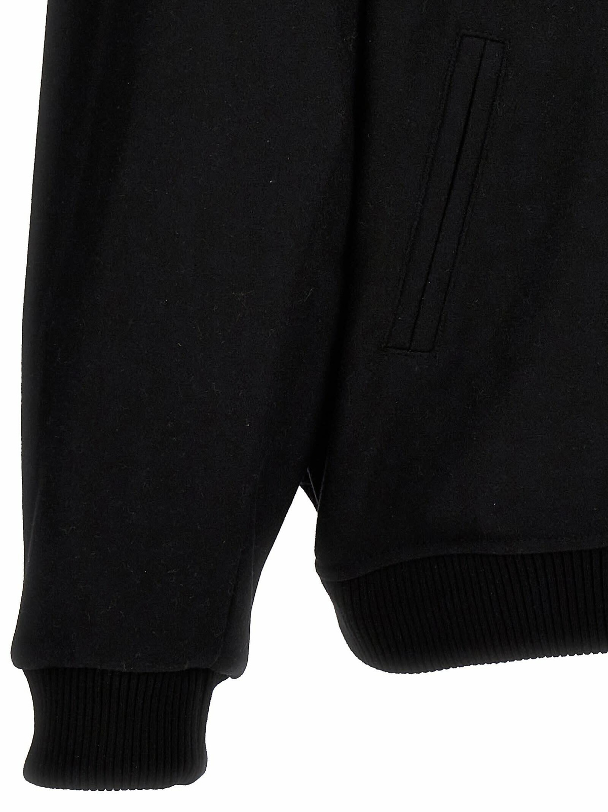 Black Bomber Jacket With barrow Team Embroidery