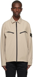 Stone Island Taupe Spread Collar Jacket