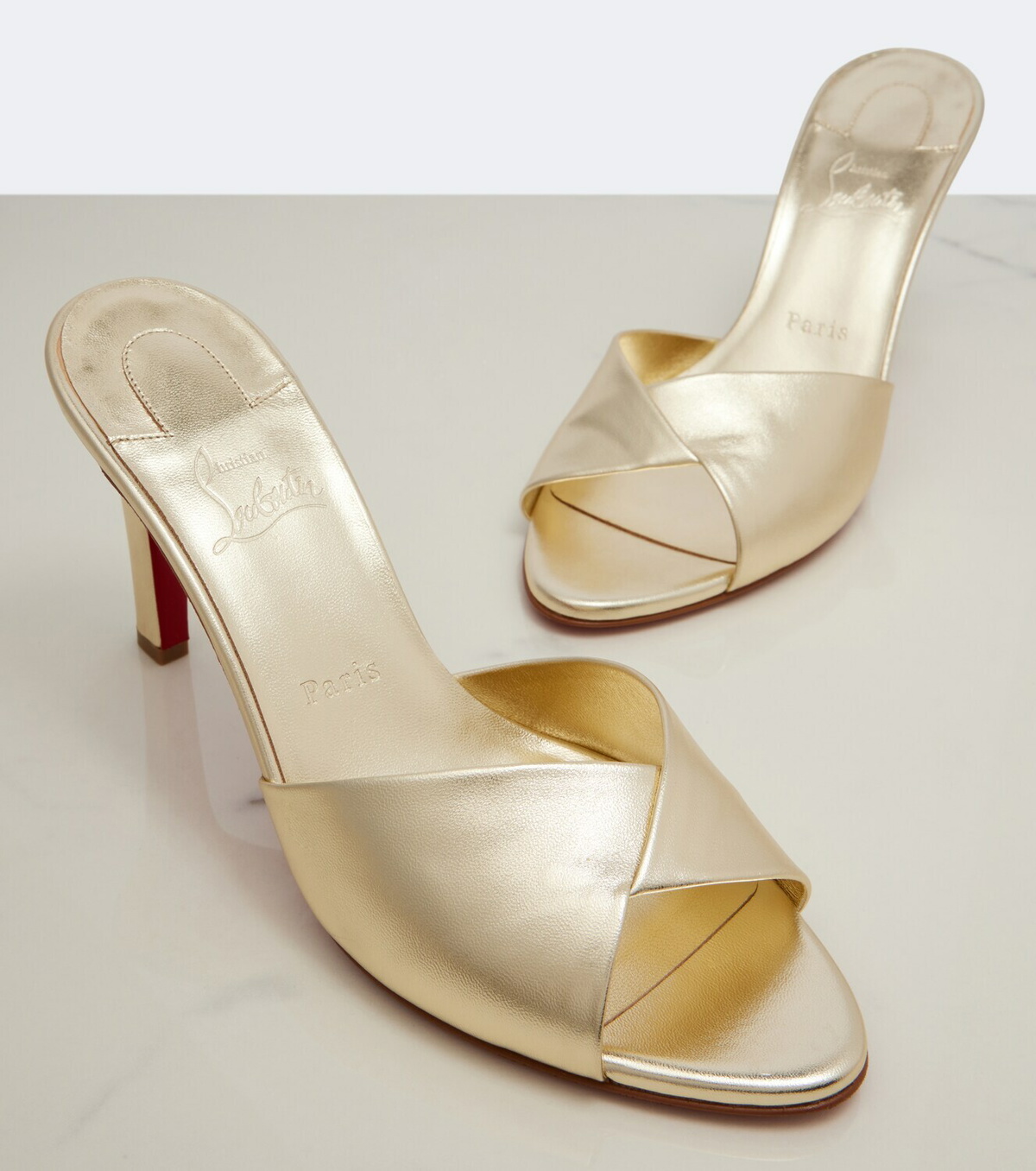Christian Louboutin Fanny metallic leather mules