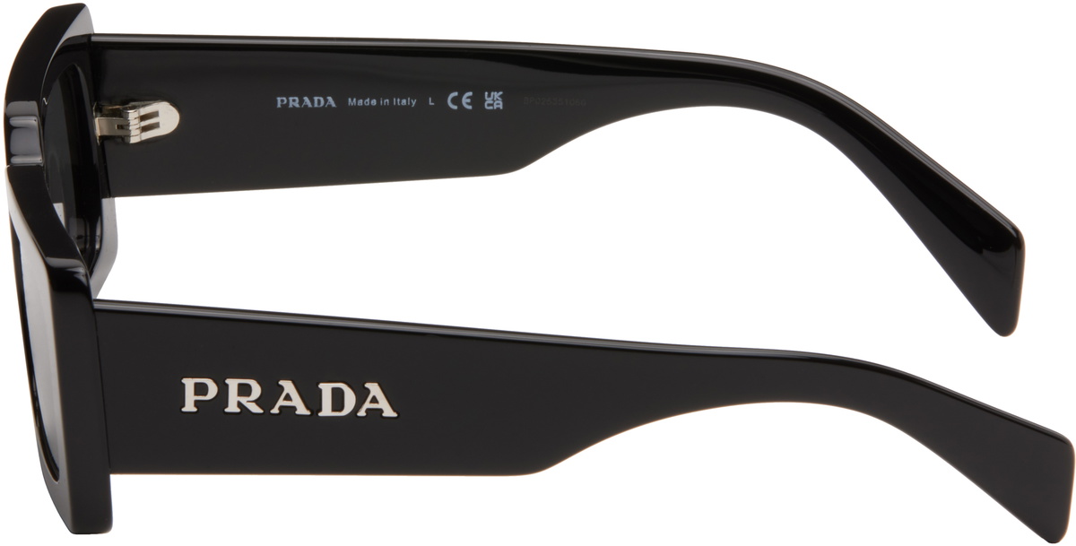 【関税&送料込】Prada Black Acetate And l Sunglasses Prada - Prada Eyewear - Rectangular Sunglasses - Black