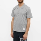 Thom Browne Men's Relaxed Fit Polo Shirt in Light Grey