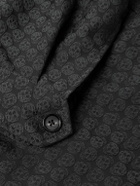 McQueen - Cropped Printed Twill Harrington Jacket - Black