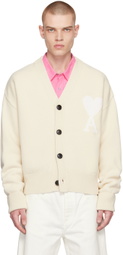 AMI Paris Beige Ami de Cœur Cardigan