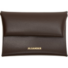 Jil Sander Brown Folded Coin Pouch