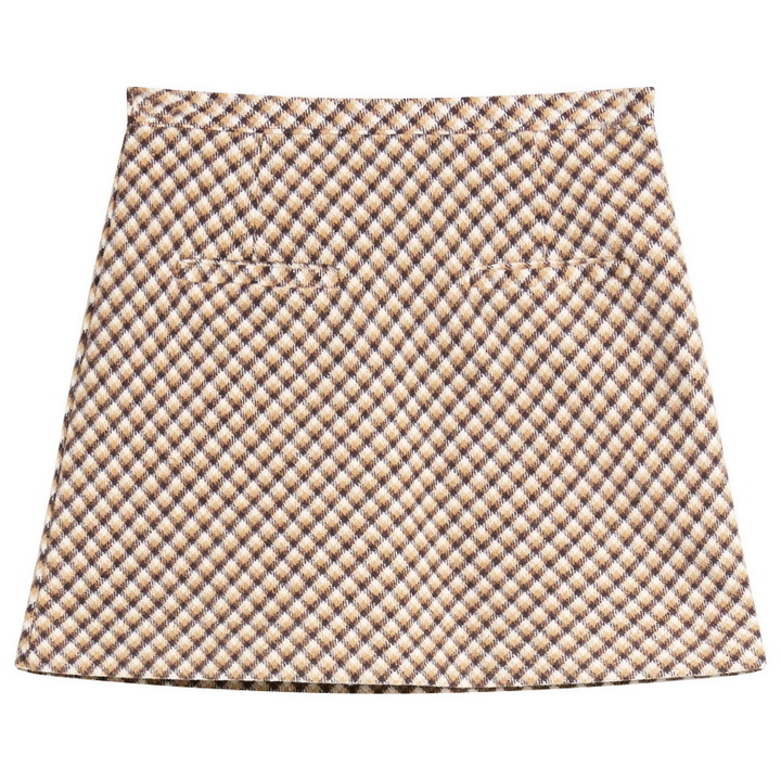 Photo: House Of Sunny Women's Retro Blanket Mini Skirt in Blonde Multi