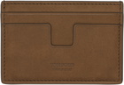 TOM FORD Brown Nubuck 'T Line' Classic Card Holder