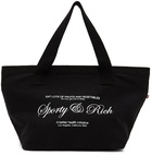 Sporty & Rich Black Script Logo Tote