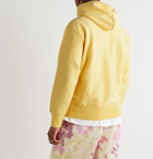 Champion - Logo-Embroidered Fleece-Back Cotton-Blend Jersey Hoodie - Yellow