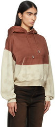 Eckhaus Latta Beige & Red Boxy Hoodie