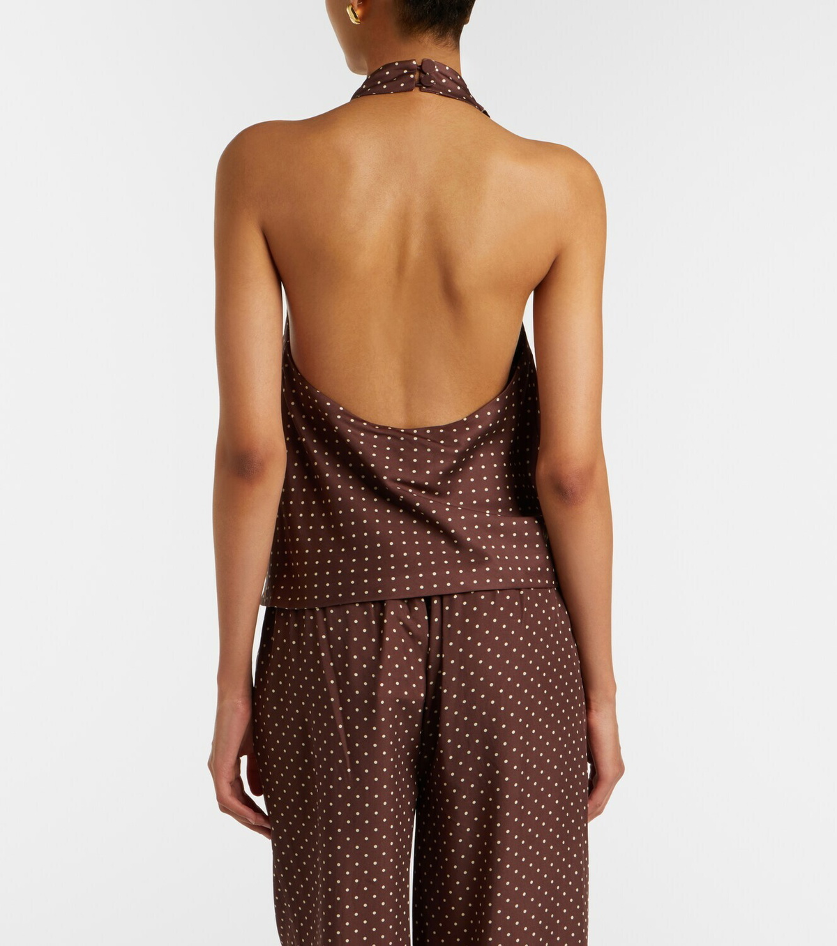 Posse Phoebe polka-dot halterneck top