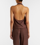 Posse Phoebe polka-dot halterneck top