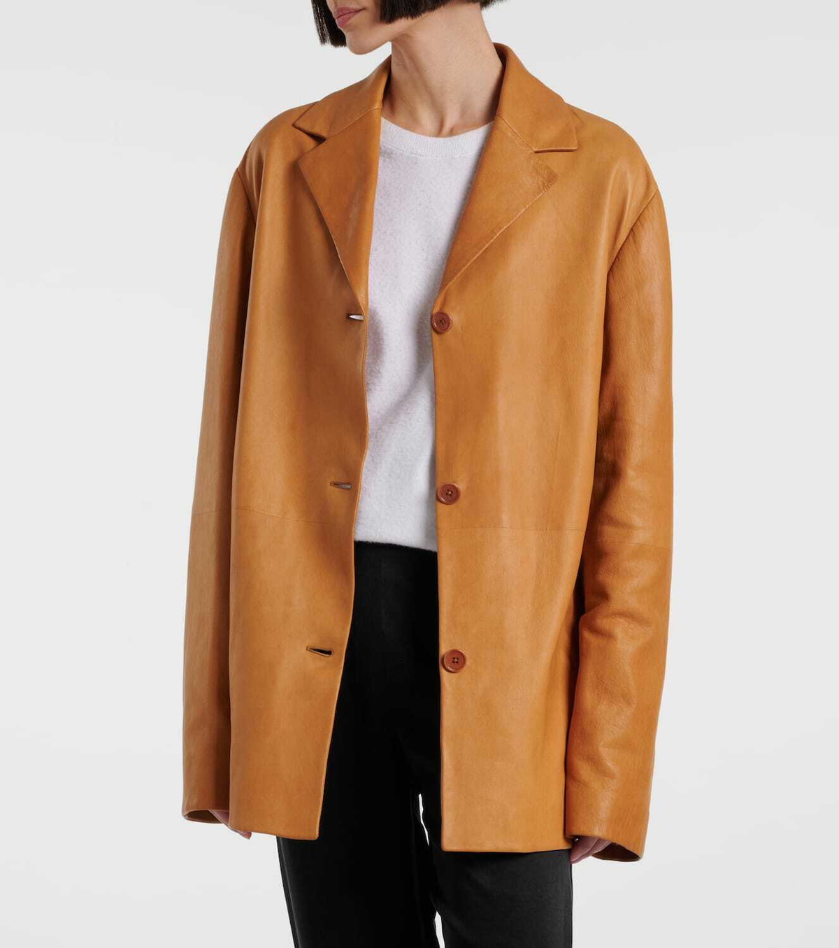The Row Fabian leather jacket