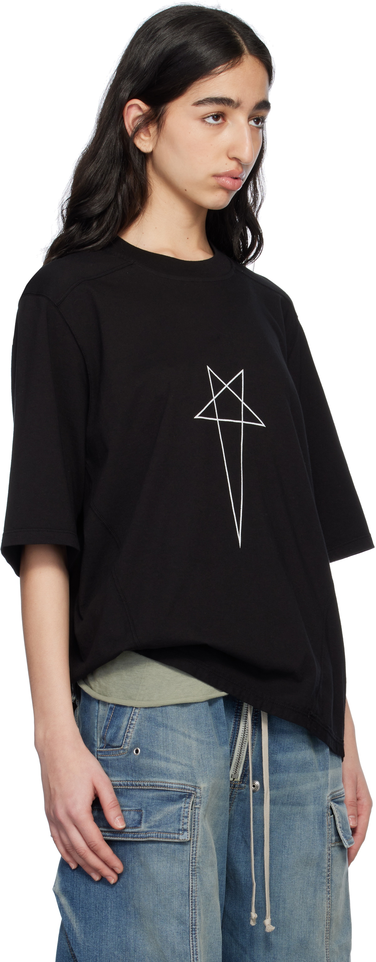 RICK OWENS DRKSHDW ハリウッド レベルTシャツ ブラック Rick Owens DRKSHDW Black Hollywood Walrus T-shirt Rick Owens