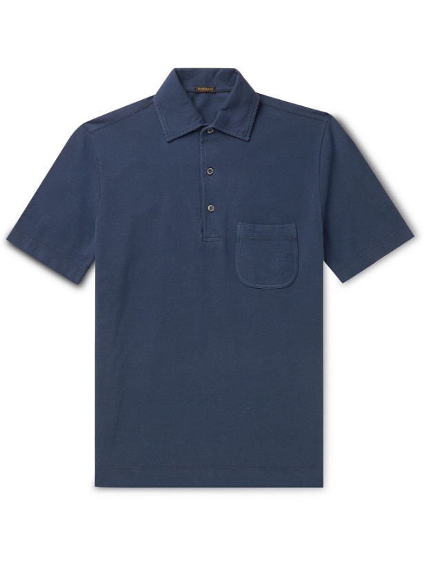 Photo: RUBINACCI - Cotton-Jersey Polo Shirt - Blue