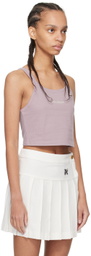 Palm Angels Purple Embroidered Tank Top