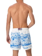 MC2 Saint Barth Man Mid-length Gustavia Swim-shorts With Portofino Placed Print