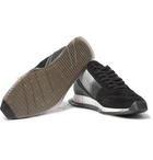 Rick Owens - New Vintage Runner Dégradé Suede and Leather Sneakers - Black