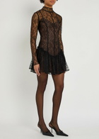 DE LA Vali Brisa Lace Mini Dress Black