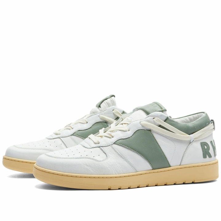 Photo: Rhude Men's Rhecess Low Sneakers in White/Sage
